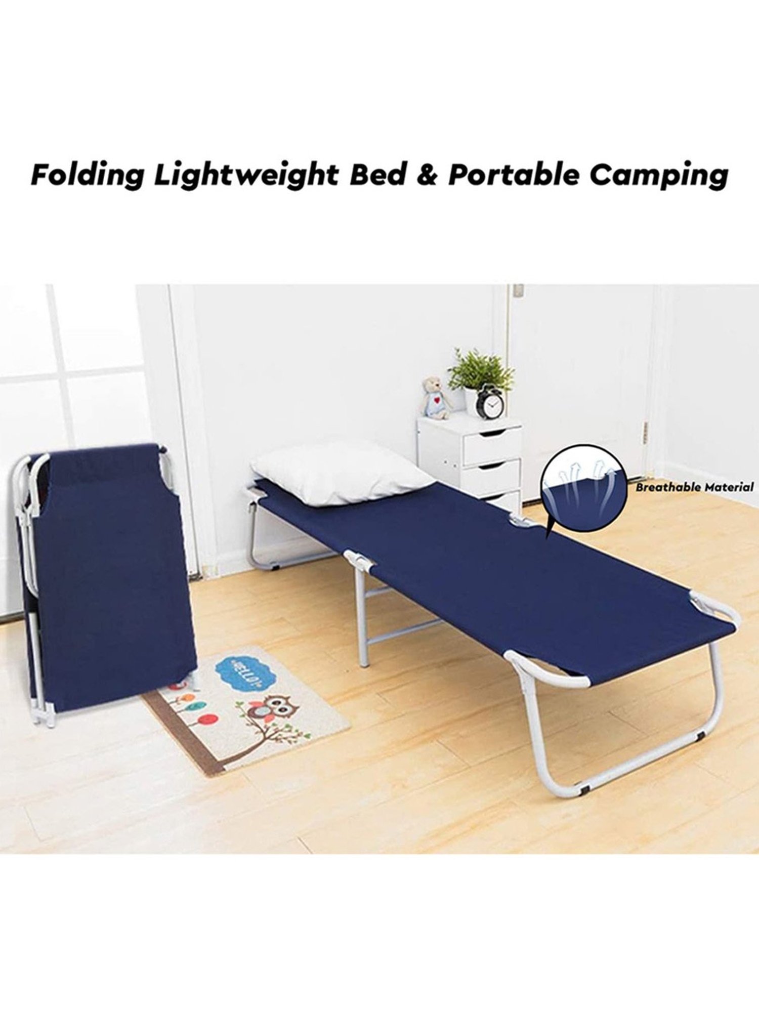Vector X Foldable Bed Cloth for Camping Picnic and Outdoor (Blue) Size - 190x64 cm