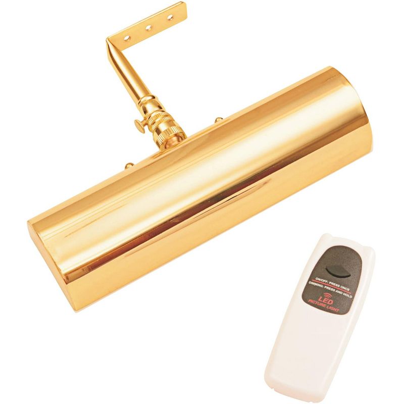 Concept Lighting Slimline 8" Wide Polished Brass Cordless LED Picture Light