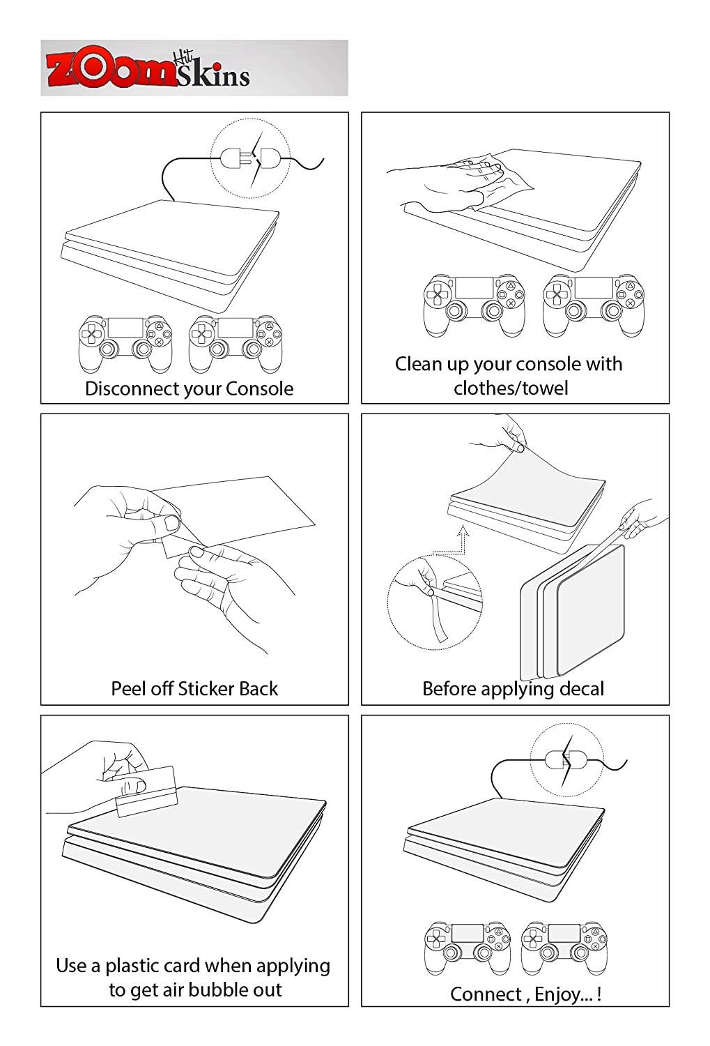 ZOOMHITSKINS PS4 Slim Skins, L.O.U.S Custom Design , High Quality, Durable, Bubble-free Goo-free, Cover Set of 2 Controller Skins 1 Console Skin, Made in USA