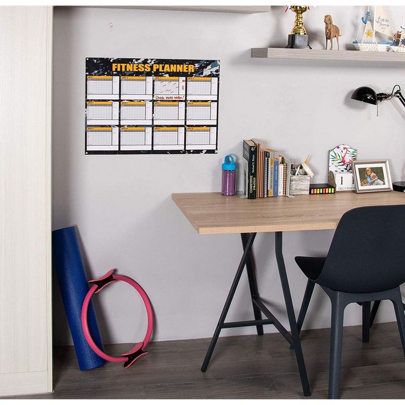 Juvale Fitness Planner Calendar for Workout Exercise Log (24 x 17 in)