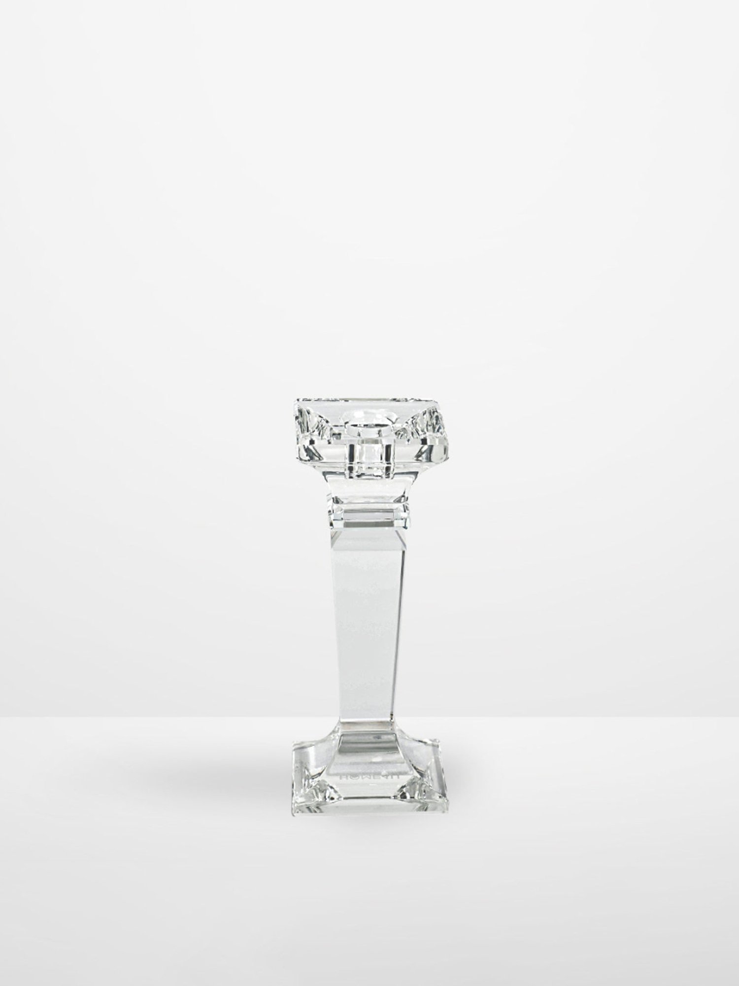 Home4U Dominer Crystal Transparent Glass Medium Candle Holder