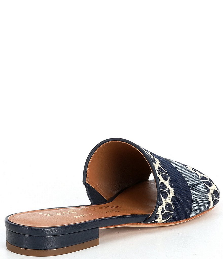 kate spade new york Boardwalk Logo Jacquard Colorblock Stripe Slides