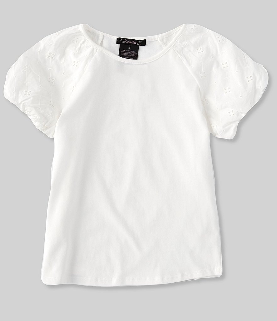 Xtraordinary Big Girls 7-16 Eyelet Puff-Sleeve Tee