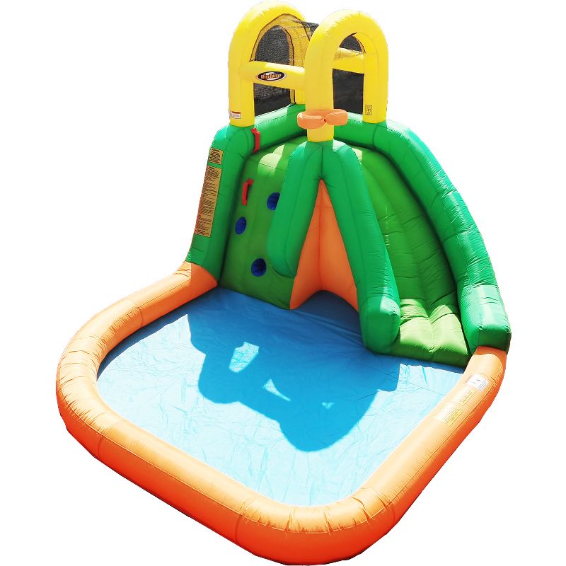 H2OGO! 53346E Mount Splashmore Kids Inflatable Backyard Water Slide Splash Mega Park Toy with Climbing Wall, Slide, Splash Zone, and Spray Blaster