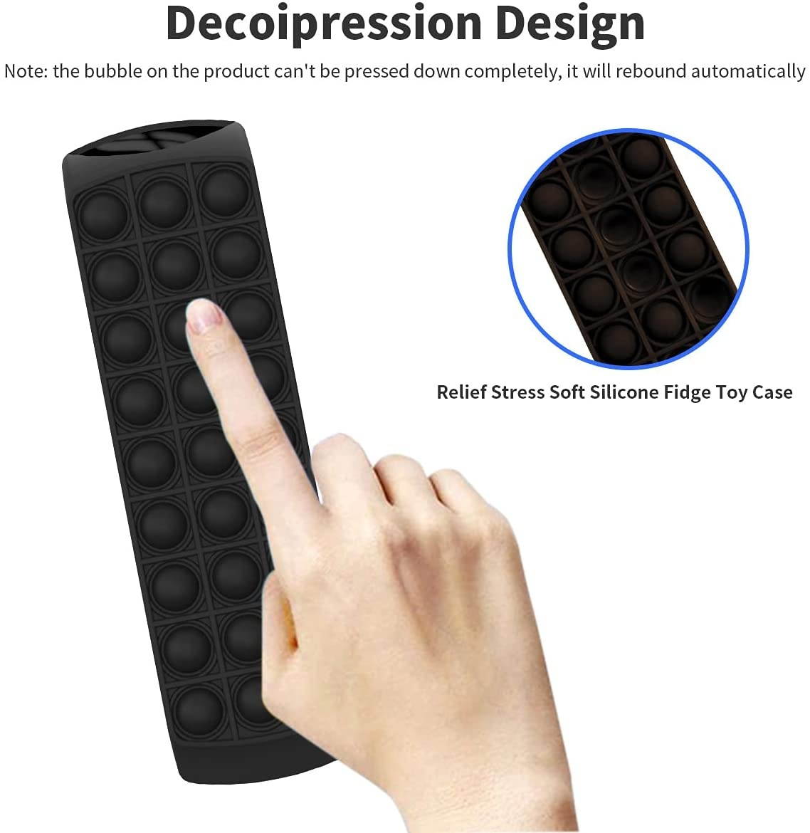 TOLUOHU 3 Pack Push Bubble Pop Fidget Sensory Remote Covers for All-New Alexa Voice Remote (3rd Gen),3D Funny Relief Stress Fidget Toy Silicone Protect Case,for Fire TV Stick 4K Remote Control