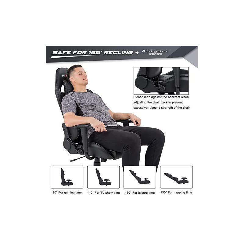 100 Racing Style Gaming Chair, in Black (RSP-100-BLK)