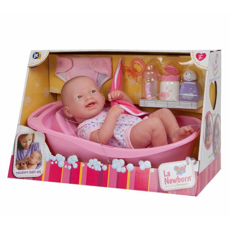 JC Toys La Newborn 14" Deluxe Bath Doll Set with Accessories
