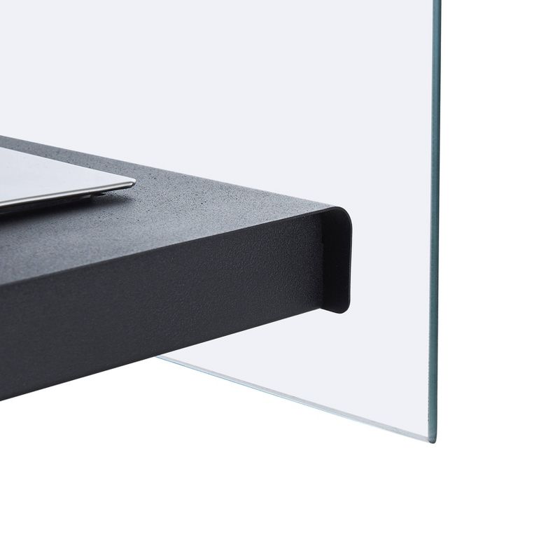 6.75"x7.5" Ventless Smokeless Square Glass & Black Metal Tabletop Fire Pit - Dayna B.