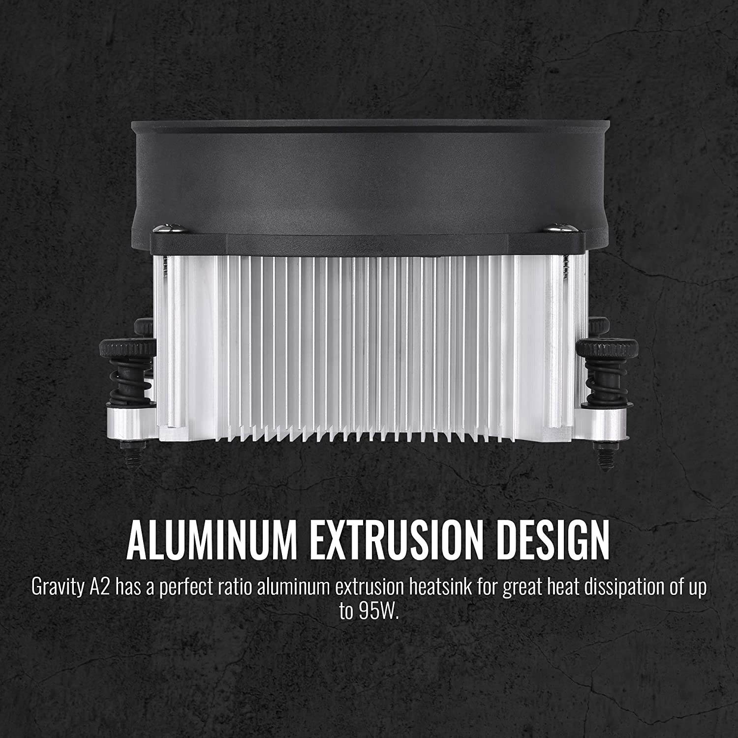 Thermaltake 95W Gravity A2 CPU Cooler, 92mm 4-Pins PWM 1200~3500rpm Aluminum Extrusion CPU Cooling Fan for AMD AM4 CL-P078-AL09WT-A