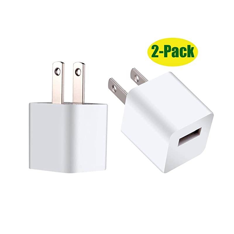 Wall Charger Cube Power Adapter Plug USB Charging Block for All iPhoneiPod Touch 2 Pack