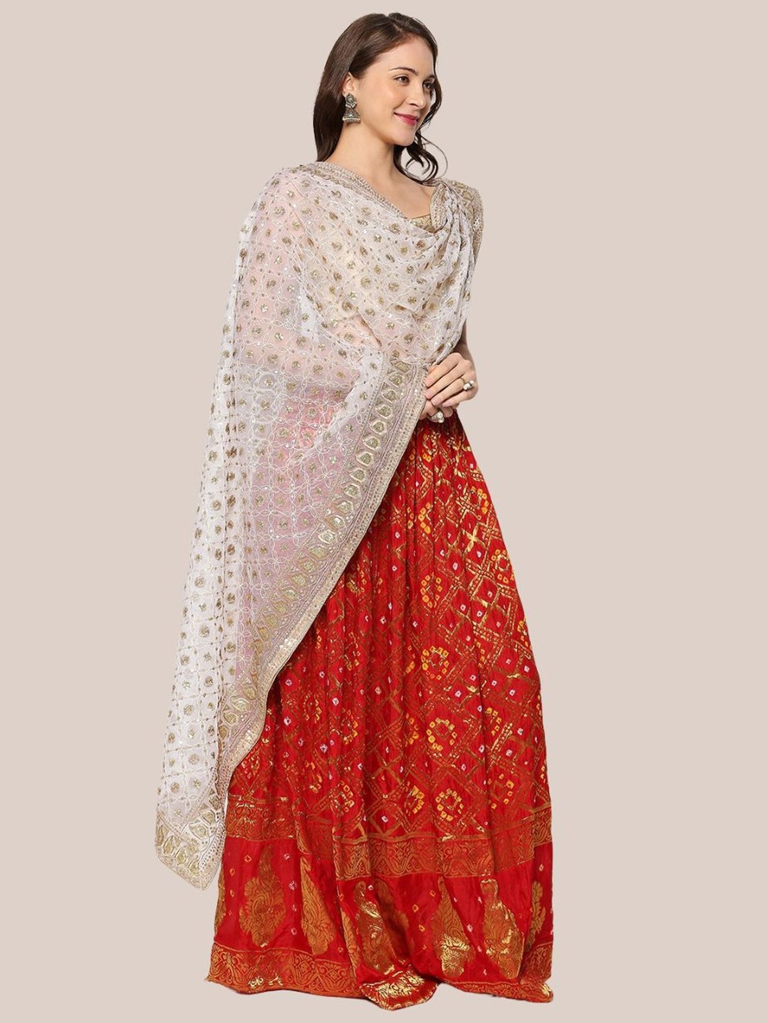Dupatta Bazaar White Embroidered Dupatta