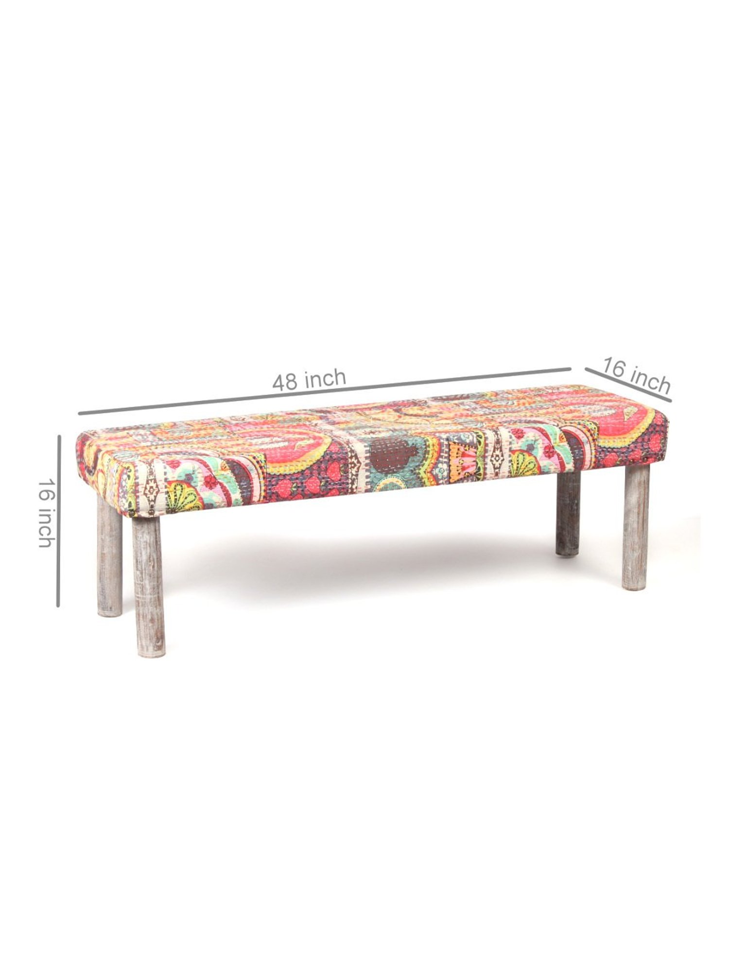 Chumbak Jodhpur Sailor Solid Blue Sheesham Wood Bench
