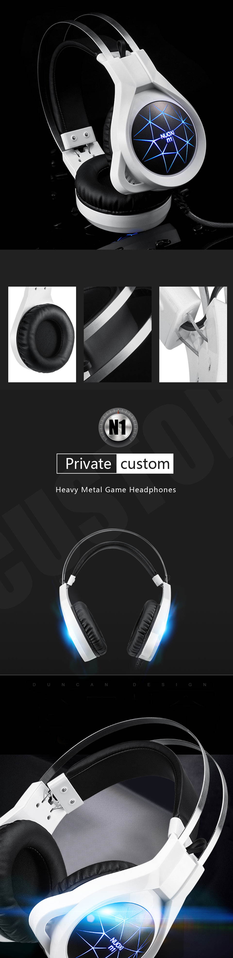 Heavy Bass Light Comfortable Computer Games LED Luminous Headphone with 3.5 mm Jack Earphone Microphones Headset