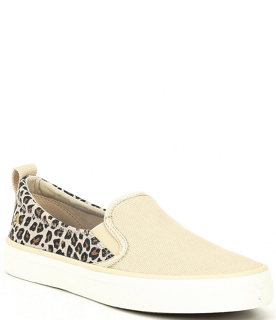 Sperry Women's Crest Twin Gore Leopard Print Slip-On Sneakers