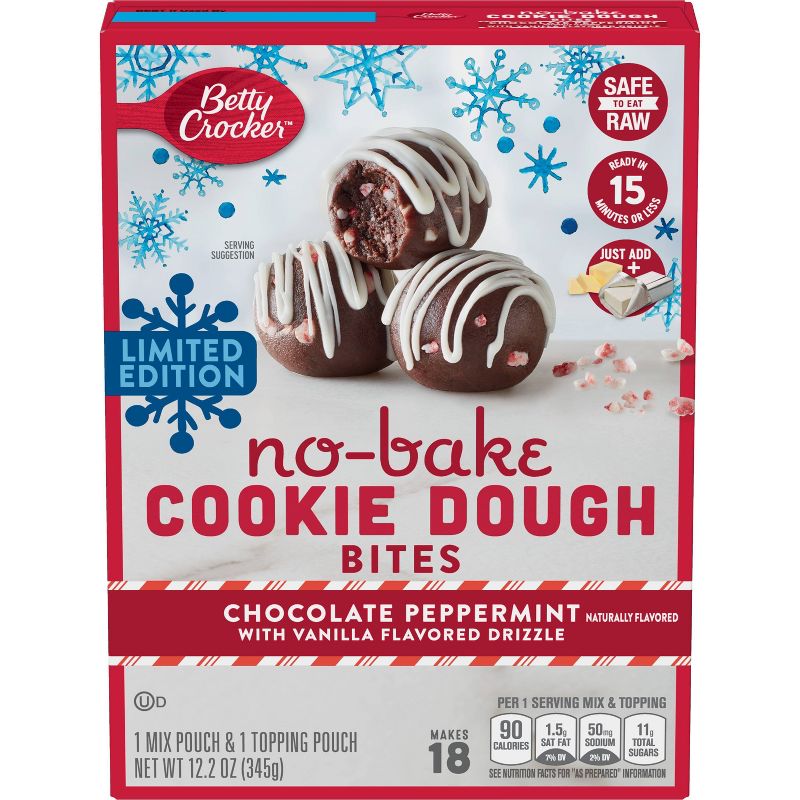 Betty Crocker No Bake Cookie Dough Bites Chocolate and Peppermint - 12.2oz