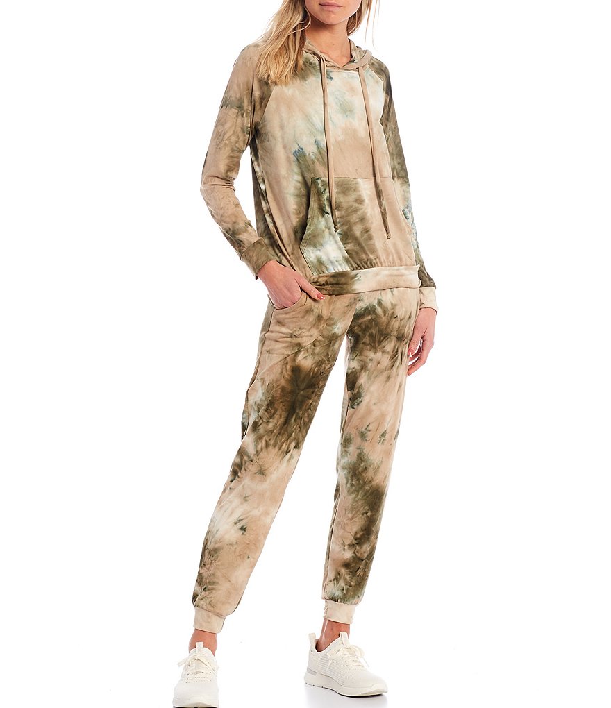 Laila Jayde Tie Dye Long Sleeve Brushed Knit Lounge Hoodie