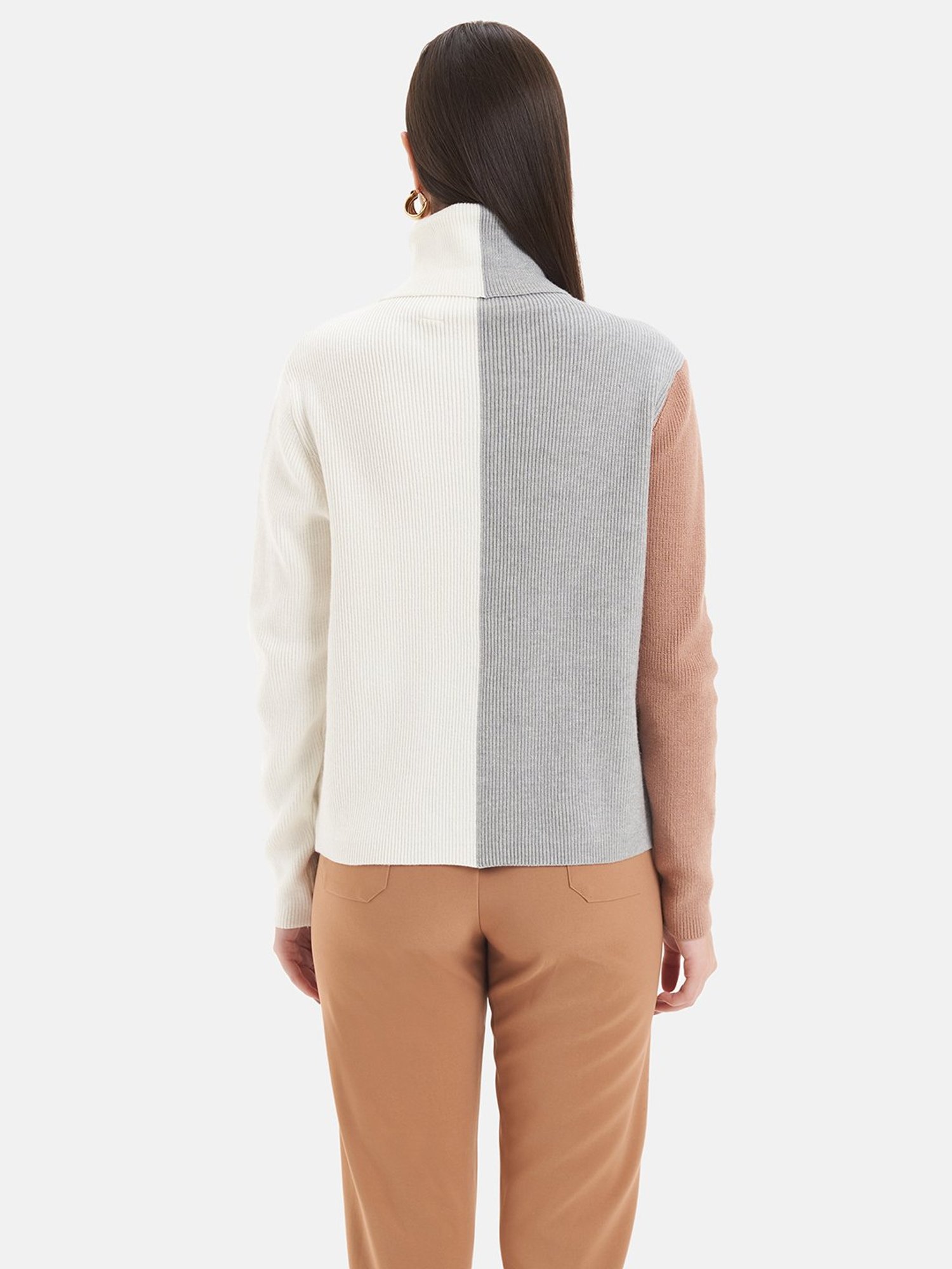 Kazo White & Grey Color-Block Pullover
