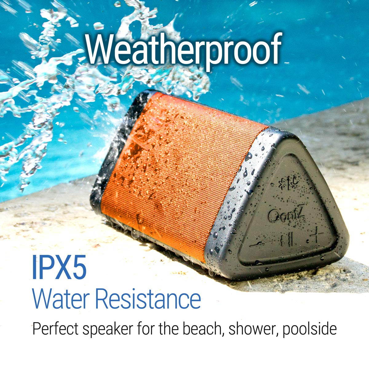 OontZ Angle 3 Bluetooth Speaker IPX5 Water Resistant (Black) by Cambridge SoundWorks