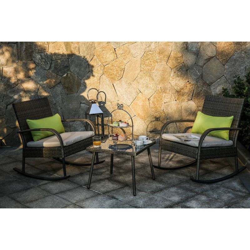 3pc Patio Bistro Set Cream - Patio Festival