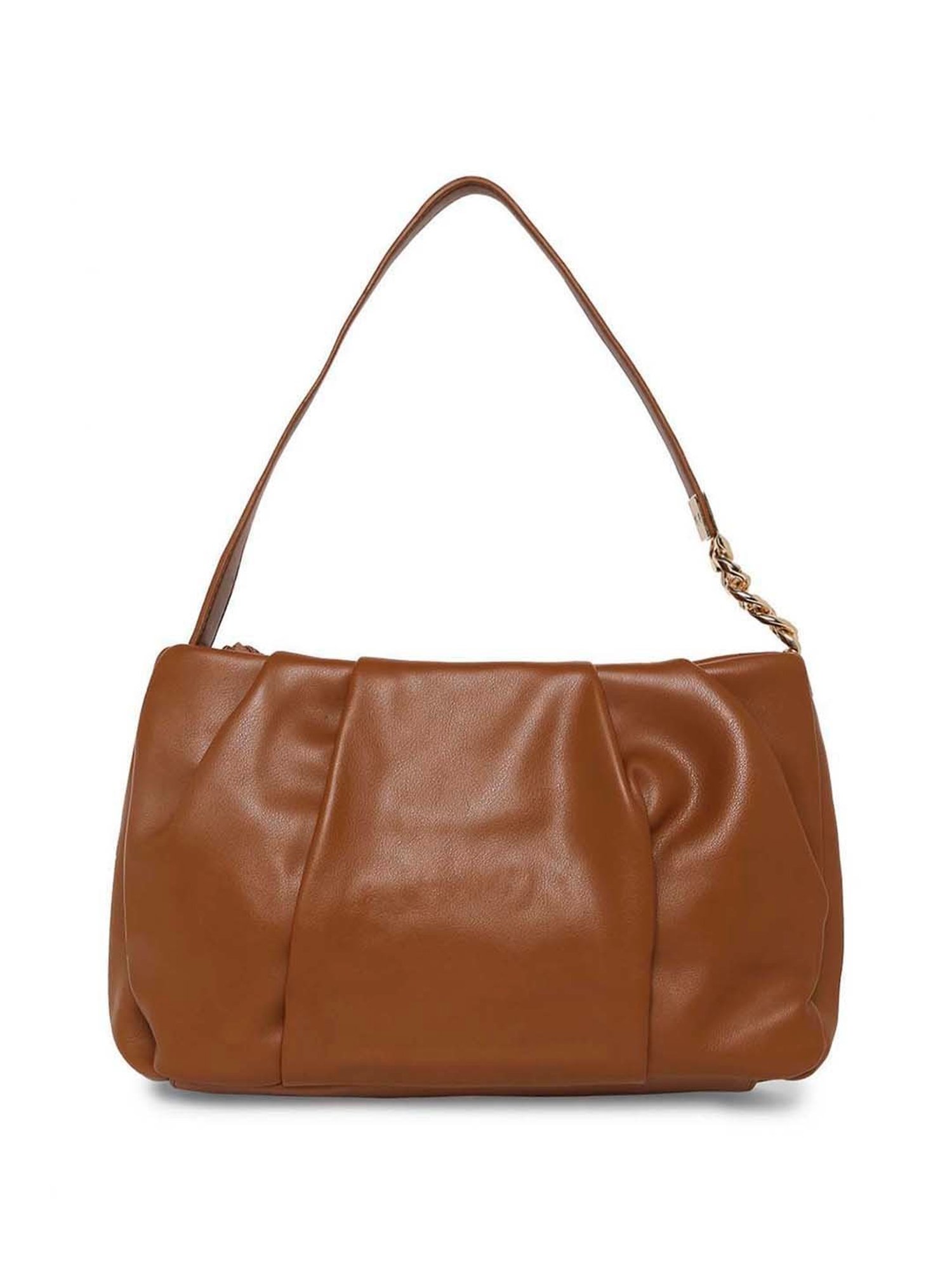 Marina Galanti Brown Textured Medium Baguette Bag