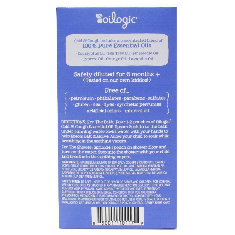 Oilogic Kids Cold & Cough Essential Oil Epsom Salt Soak - 4pk/24oz