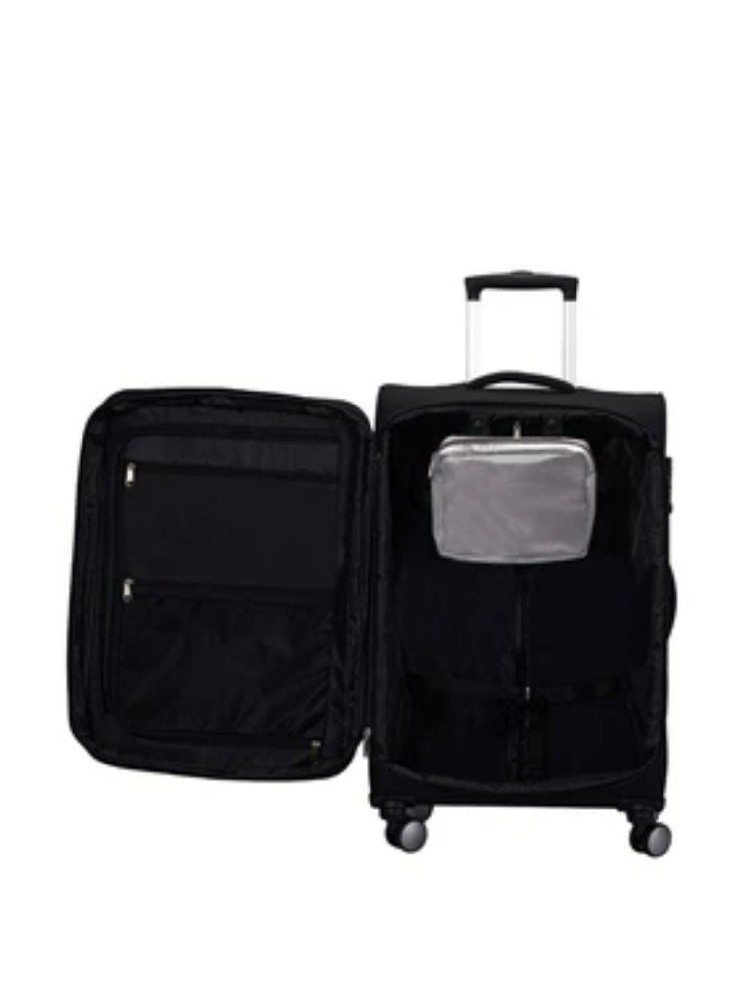Carriall Black 4 Wheel Large Soft Cabin Trolley Set of 2 - 79 cm