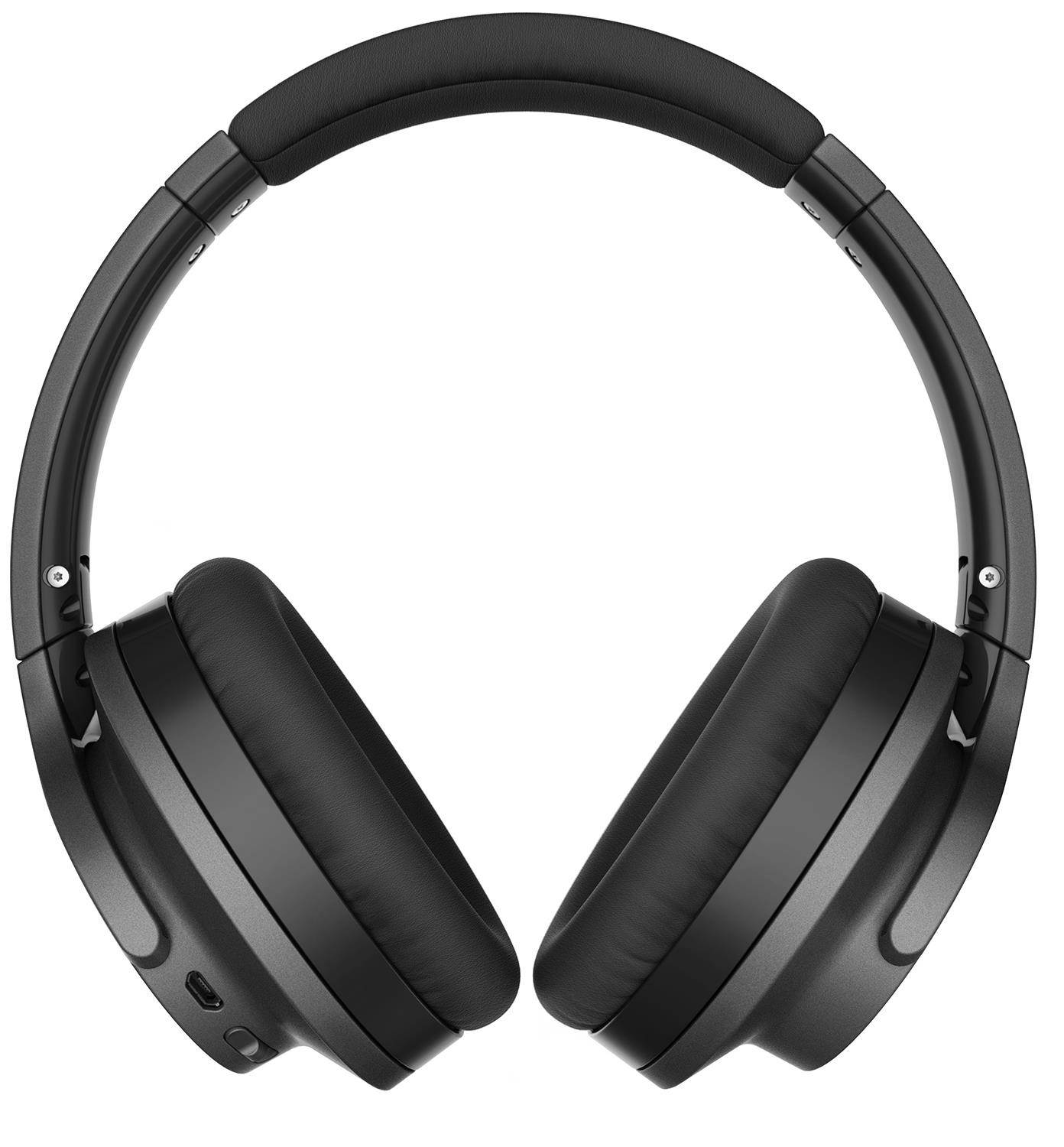 Audio-Technica Black ATH-ANC700BTBK 3.5 mm (1/8") stereo mini-plug, L-shaped Connector QuietPoint Wireless Active Noise-Cancelling Headphones