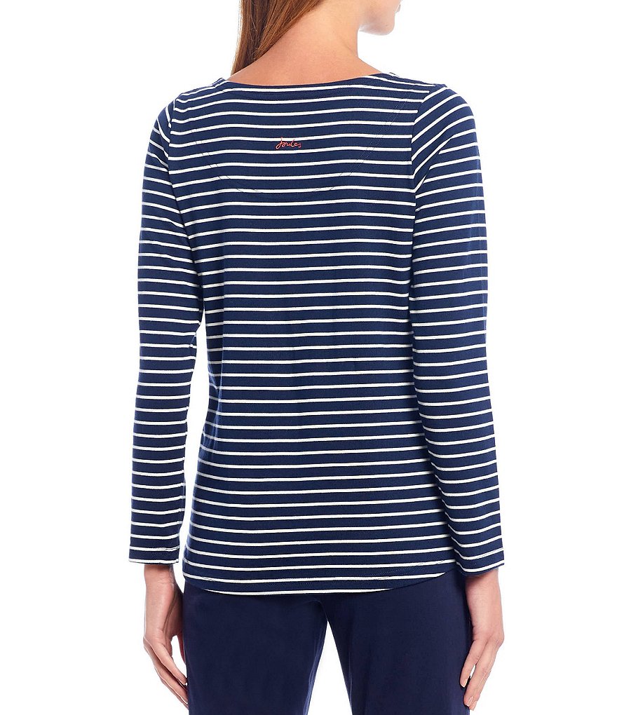 Joules Harbour Stripe Print Knit Jersey Long Sleeve Top