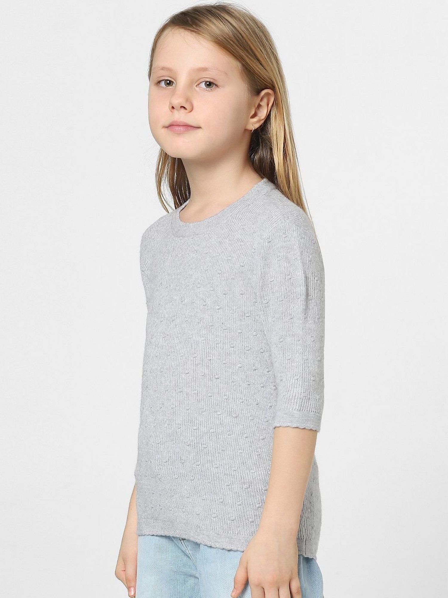 KIDS ONLY Melange Grey Regular Fit Sweater