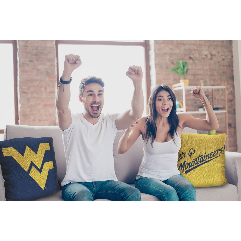 NCAA West Virginia Mountaineers Double Sided Woven Pillow