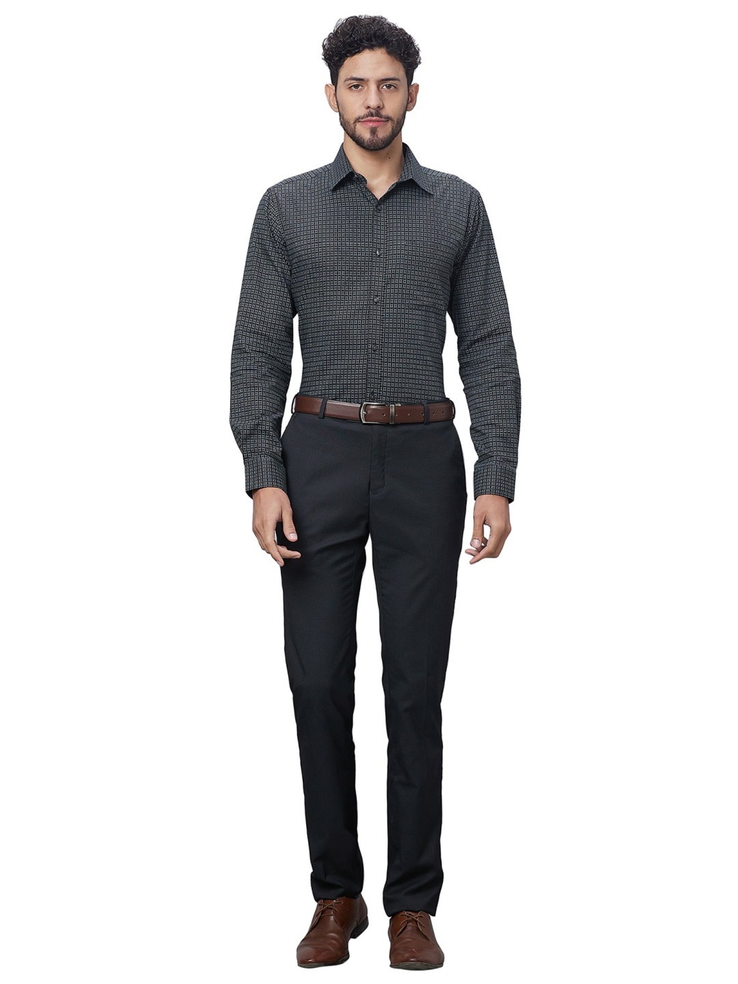 Raymond Anthra Cotton Slim Fit Texture Shirt