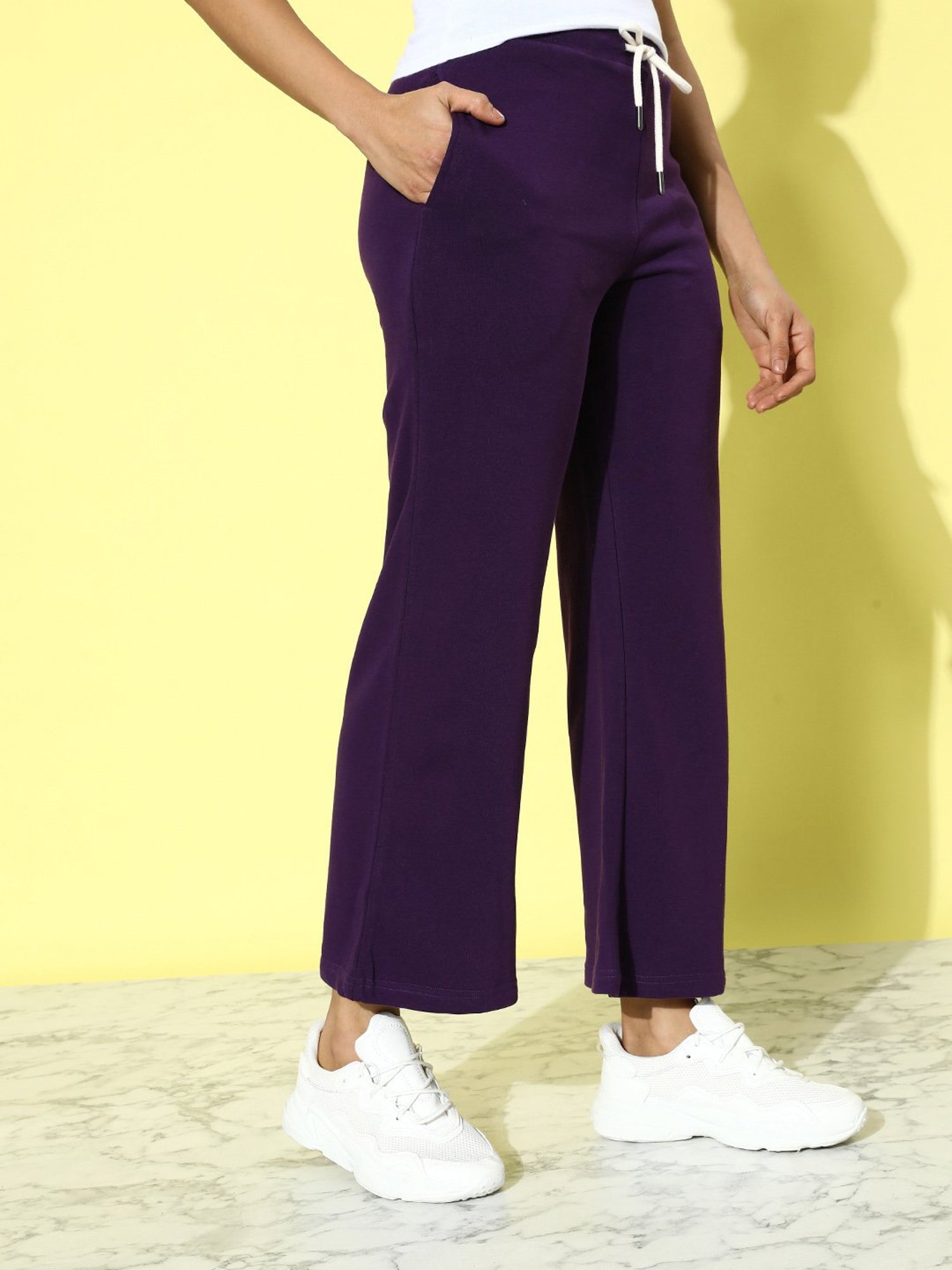 Dillinger Purple Fleece Regular Fit High Rise Trackpants