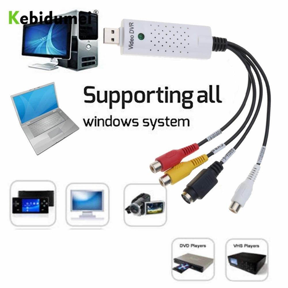Kebidumei  Arrival USB 2.0 Video Capture Card Converter PC Adapter TV Audio DVD DVR VHS for Computer 2.0  DC60