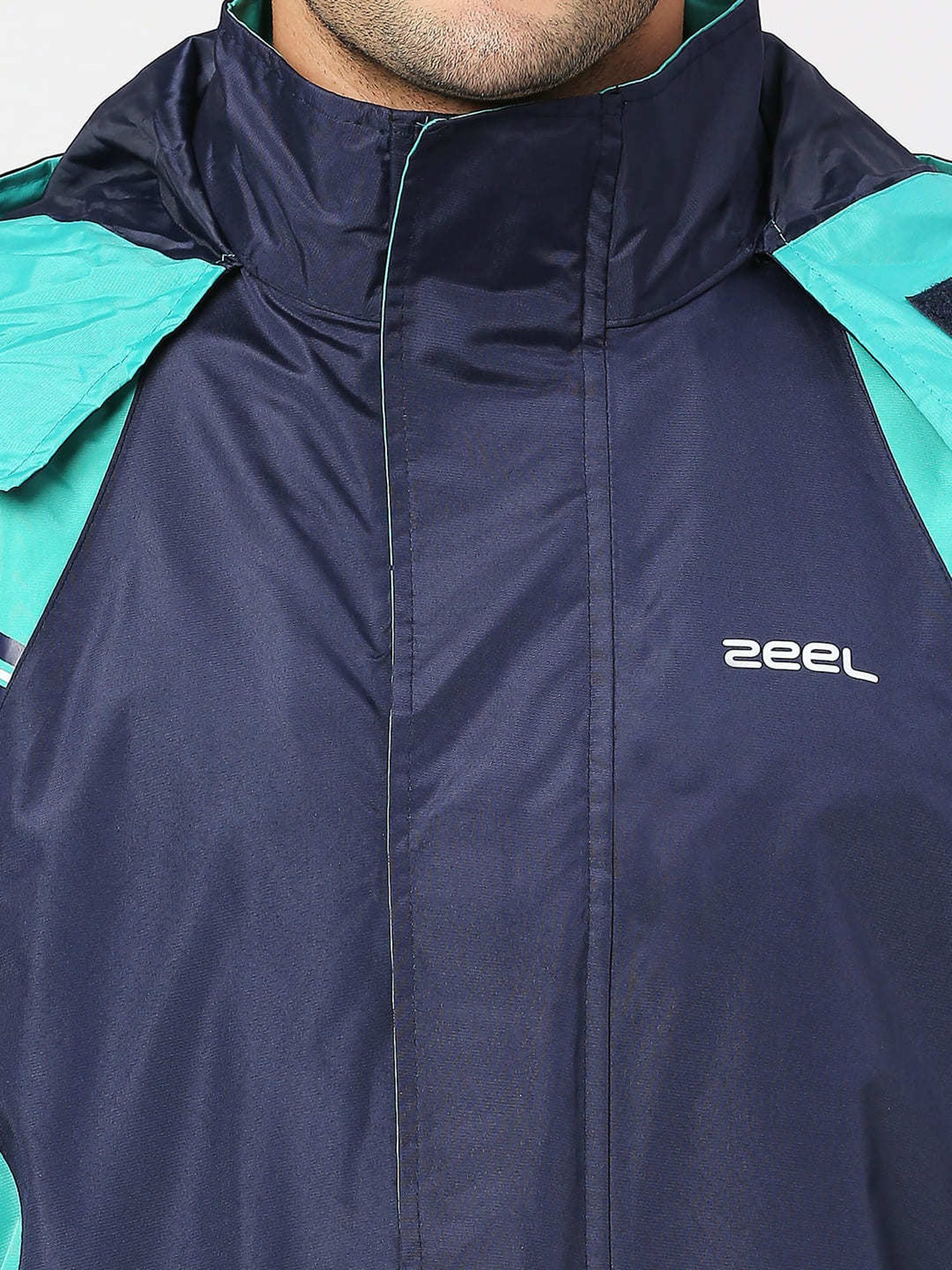 Zeel Navy & Green Raincoat Set