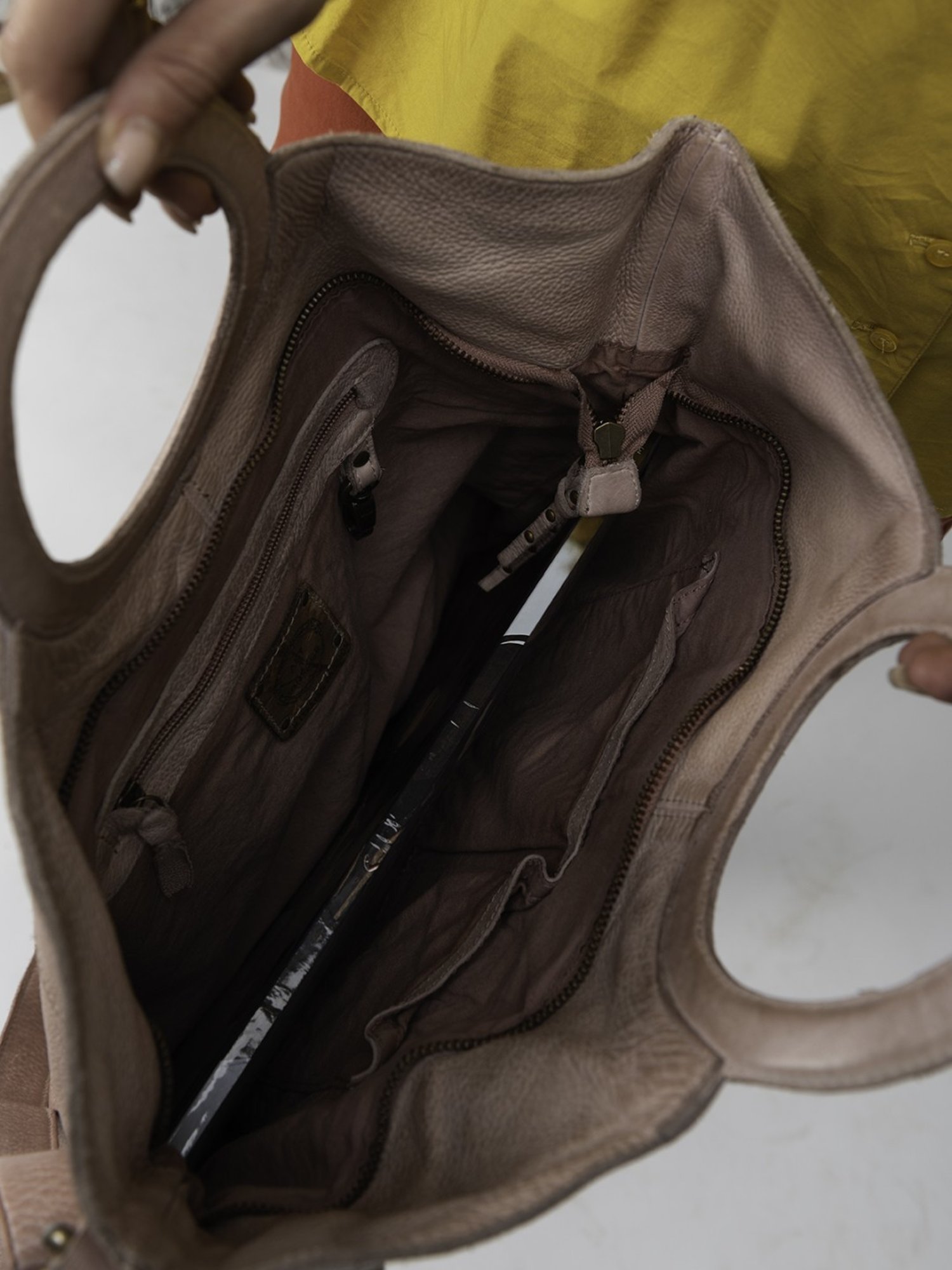 Art N Vintage Esther Blush Pink Leather Textured Large Handbag