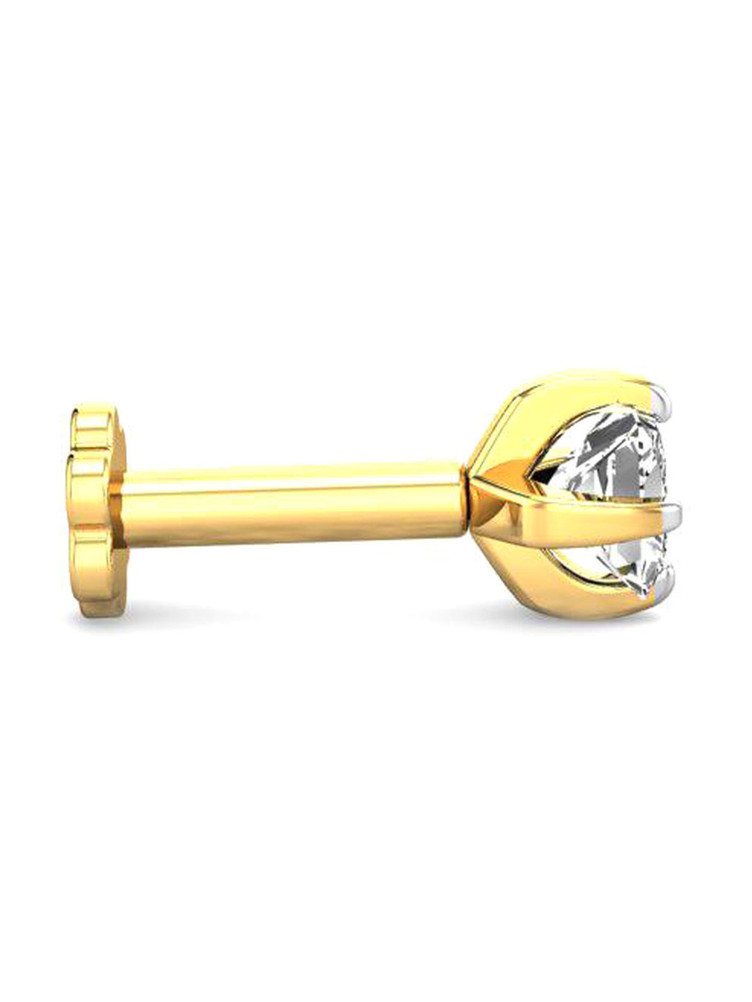 Candere by Kalyan Jewellers 18k Yellow Gold & Diamond Nosepin for Women