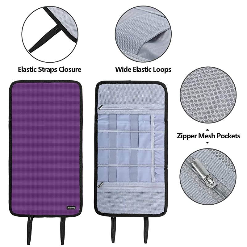 Travel Cable Organizer Cord BagUSB Drive Shuttle CaseElectronics Accessory Organizer Purple