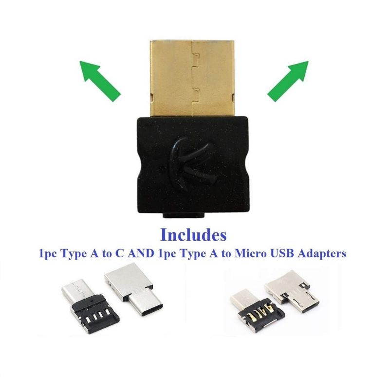 kokkia usb_splitter includes type c and microusb adapters : digital bluetooth usb splitter transmitter for windows/apple mac laptops/pcs/desktops, android smartphones/tablets/etc. works well wire