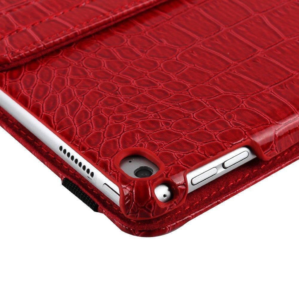 iPad 2 Case Cover,Dream Wings 360 Degrees Rotating Folio Stand Slim Screen Protective Smart Case Cover for Apple iPad 2/iPad 3/iPad 4 9.7 inch Tablet (iPad 2/3/4, Red)