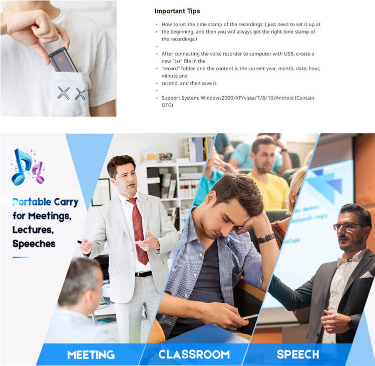 Voice Recorder U Disk Voice Recorder Portable Noise Reduction Recording U Disk Meeting Recorder