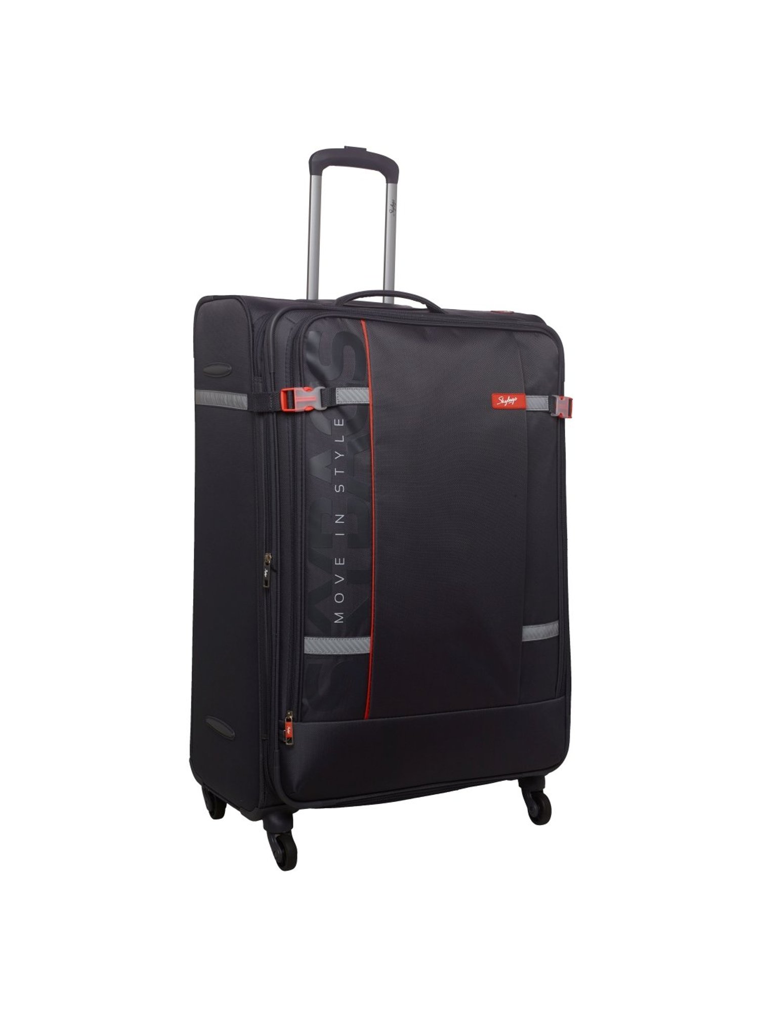 Skybags Snazzy Steel Grey 4 Wheel Large Soft Cabin Trolley - 51 cm