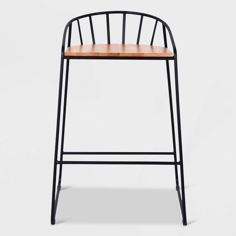 Set of 2 Bedford Barstools Black - ClickDecor