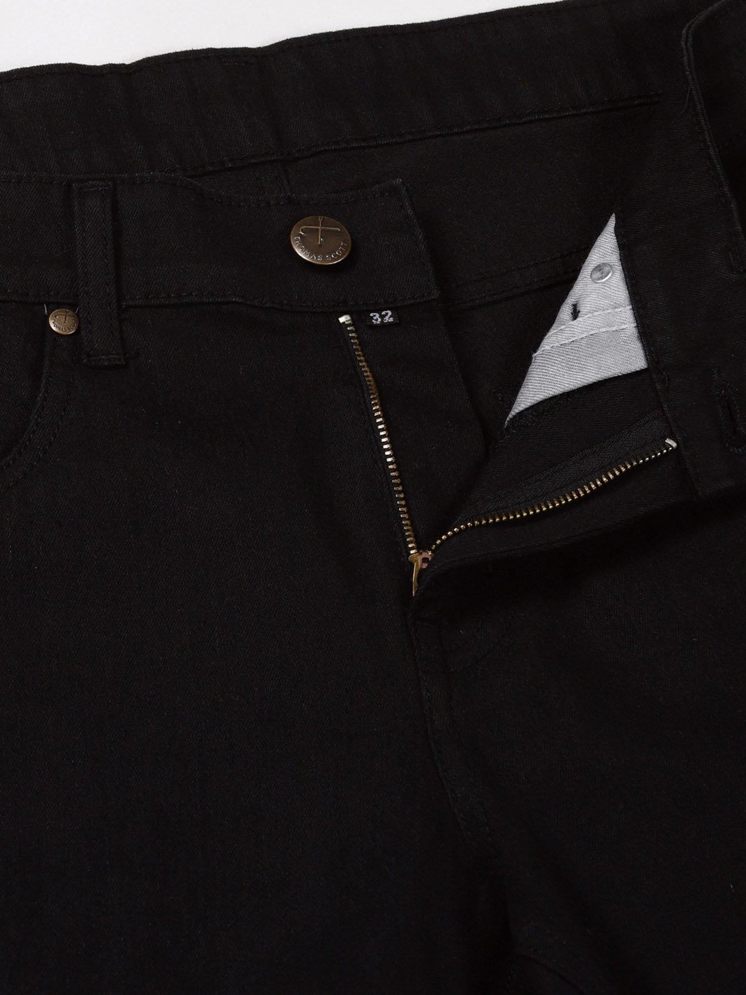 Thomas Scott Black Regular Fit Lightly Washed Jeans