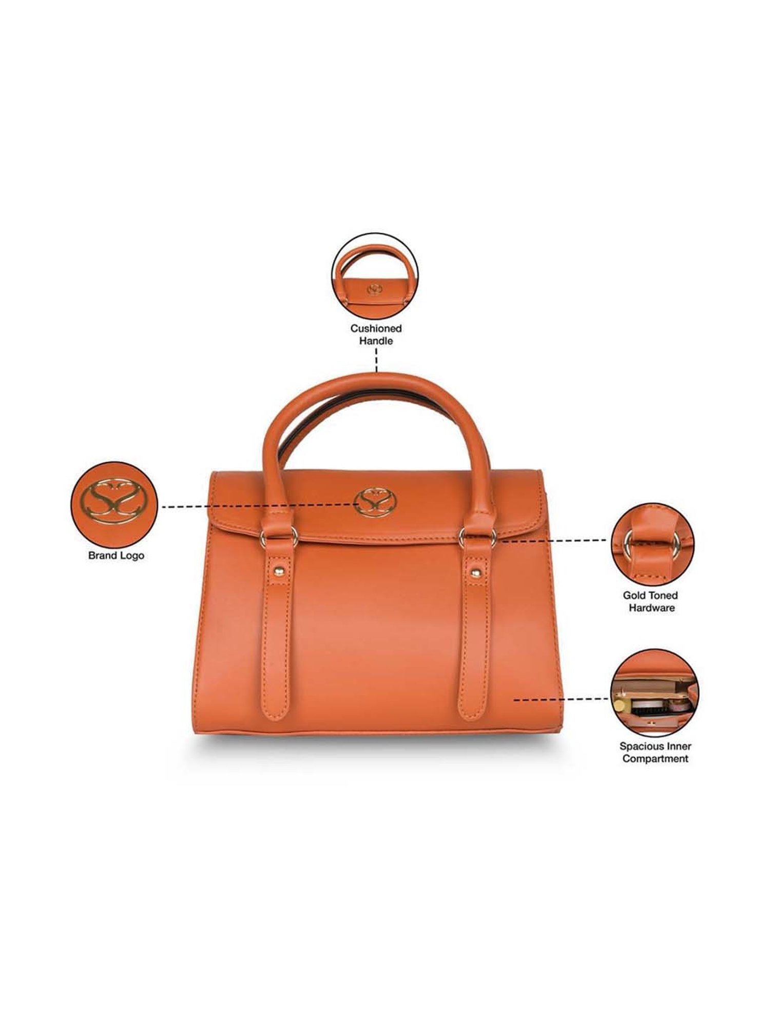 Sugarush Roxane Tan Solid Medium Handbag