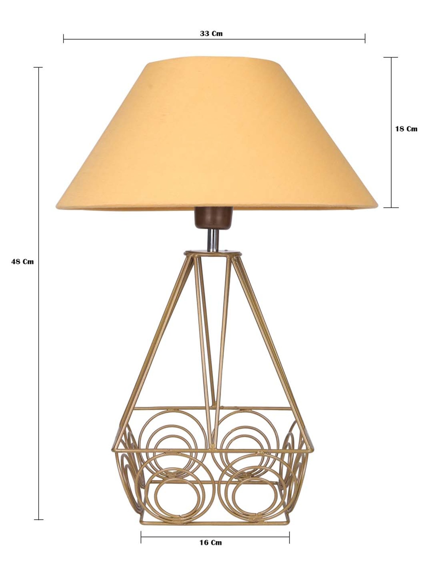 Homesake Modern Farmhouse Golden Metal Table Lamp with Bulb - Set of 1