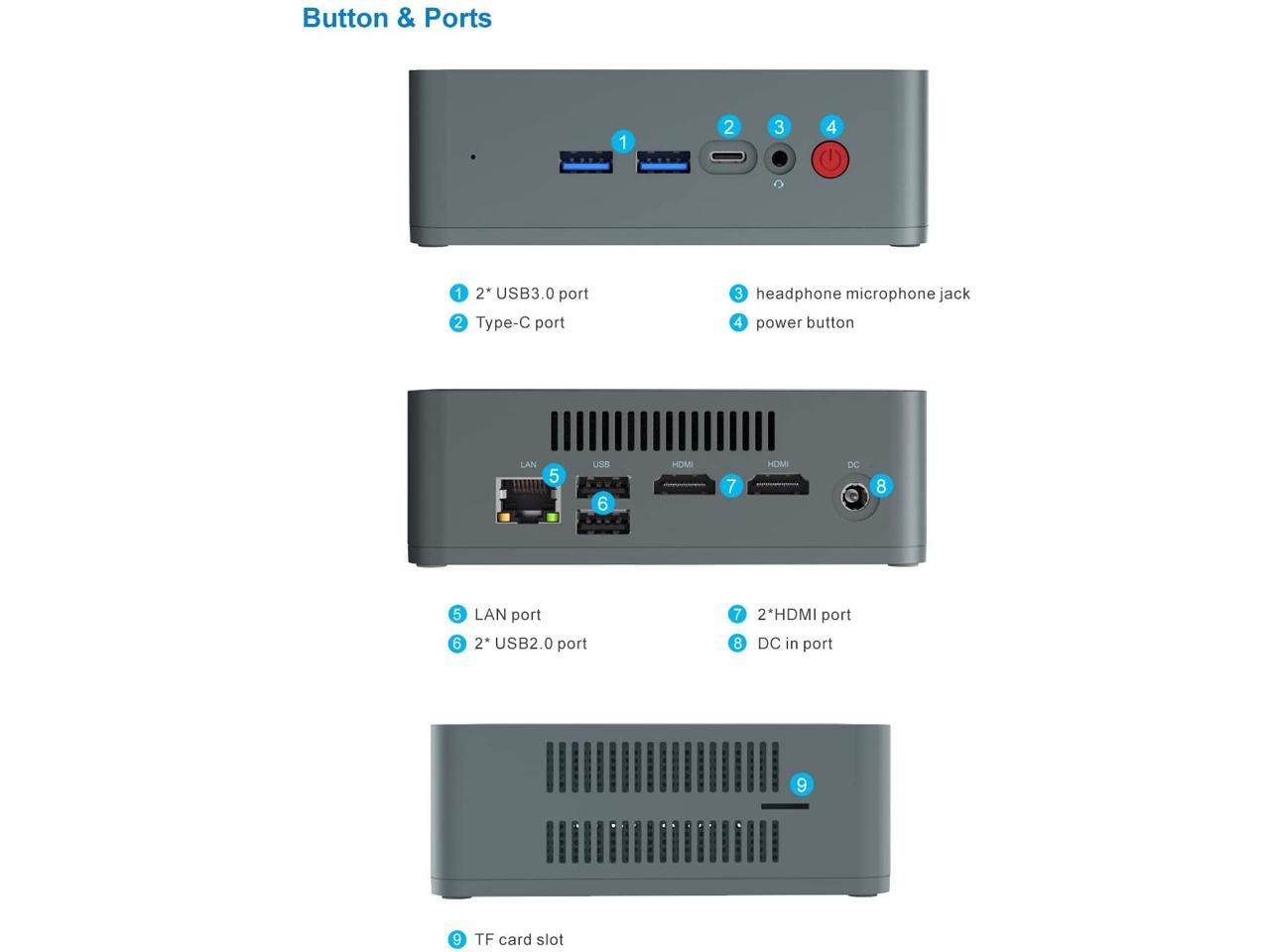 Beelink U57 Mini PC with Intel Core i5-5257u Processor(up to 3.10 GHz)&Windows 10 Pro,8G DDR3L/128G SSD High Performance Business Mini Computer,2.4G/5G Dual WiFi,BT4.2,Dual HDMI Ports