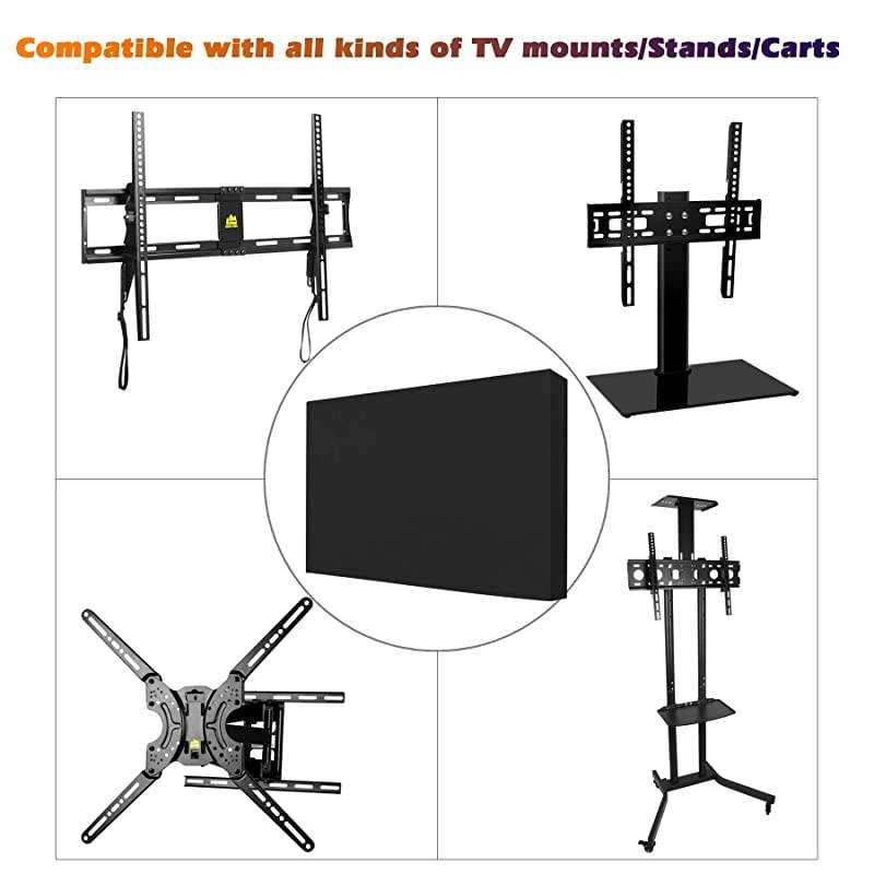 Outdoor TV Cover Waterproof,Weatherproof, Dust-Proof TV Cover with Scratch Resistant Interior to Protect Flat Screen TVs - Fits Most TV Mounts,Stands, Carts by  (46"-49")