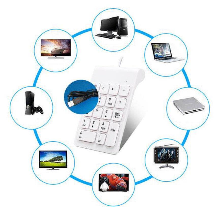 New Wired USB Numeric Keypad Numpad Number 18 keys Pad for Laptop PC