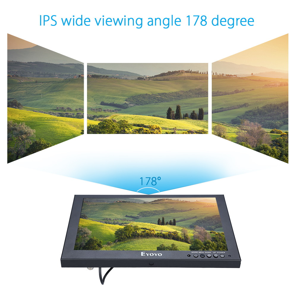 Eyoyo 10 Inch LED Monitor 1920*1200 HD VGA AV BNC USB Video Input IPS Touch Screen Monitor For CCTV DVD PC