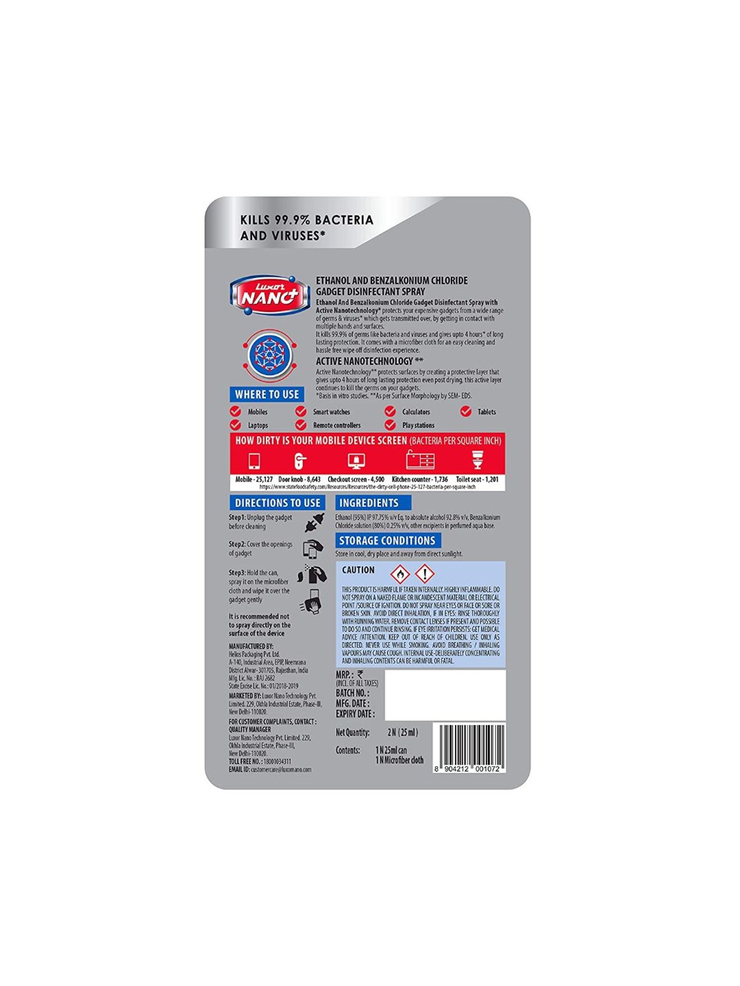 GRIPP 4 in 1 Professional Screen Cleaner Kit Includes Screen Cleanser Spray 150ml (Blue)